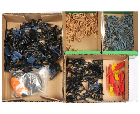 Matchbox group of spare plastic figures &amp; components - including Policeman, Mechanics, Battle King Soldiers, Rockets for 