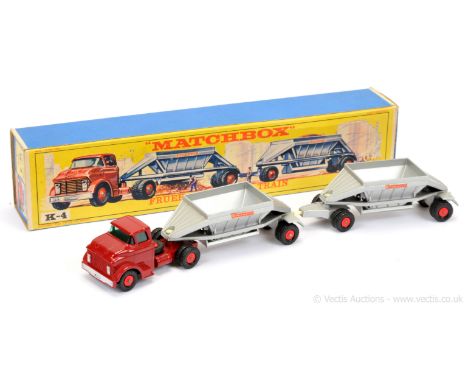 Matchbox King Size K4 GMC Fruehauf Hopper Train with early trailer labels - Excellent to Excellent Plus (glue showing through