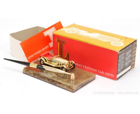 Matchbox Models of Yesteryear Giftware Series Light Gold Plated Y10 Mercedes 36/220 with bright red seats &amp; single spare 