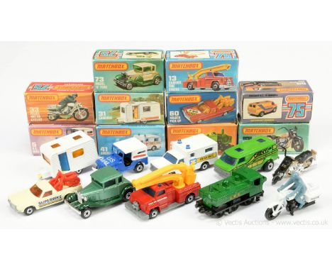 Matchbox Superfast group of late 1970's to early 1980's issue models. Including 5c US Mail jeep (front axle bent out of shape