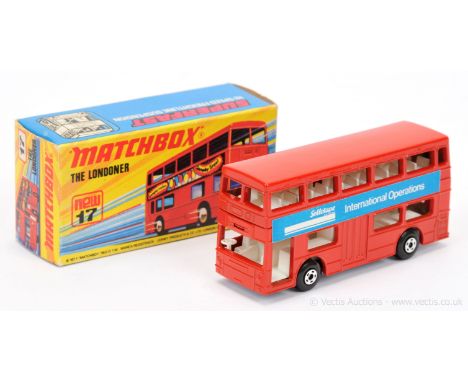 Matchbox Superfast 17b Daimler Fleetline Londoner Bus "Sellotape Selbstklebebander International Operations" - brick red body