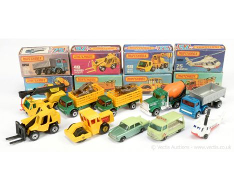 Matchbox Superfast group of late 1970's to early 1980's issue mostly Commercial &amp; Construction Vehicles.  (1) 19d Peterbi