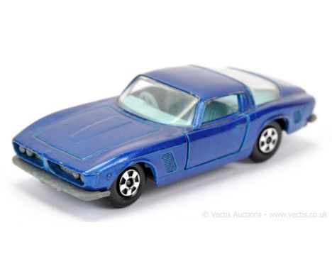 Matchbox Superfast 14a Iso Grifo factory Pre-production colour trial - metallic dark blue body, clear windows, light blue int