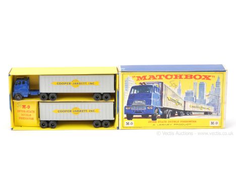 Matchbox Regular Wheels Major Pack M9 Hendrickson Tractor Unit with Cooper Jarrett Interstate Double Freighter Trailers - dar