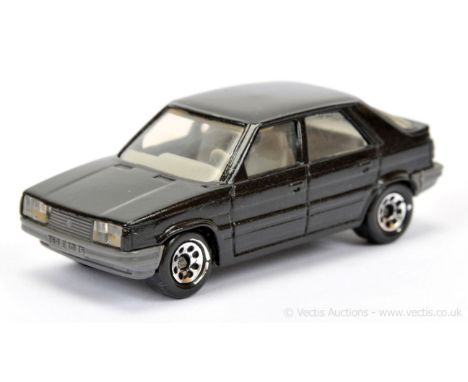 Matchbox Superfast 33d Renault 11 - black body with unusual semi-metallic finish &amp; without tampo print, clear windows, li