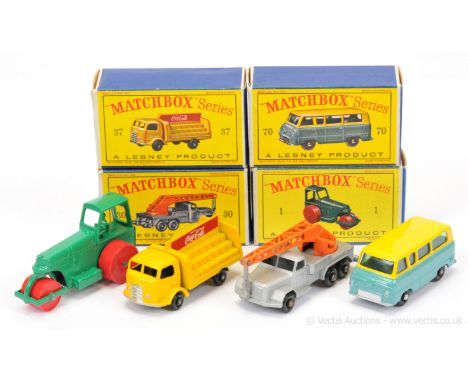 Matchbox Regular Wheels group of Commercial &amp; Construction Vehicles.  (1) 1d Aveling Barford Diesel Road Roller - with tw