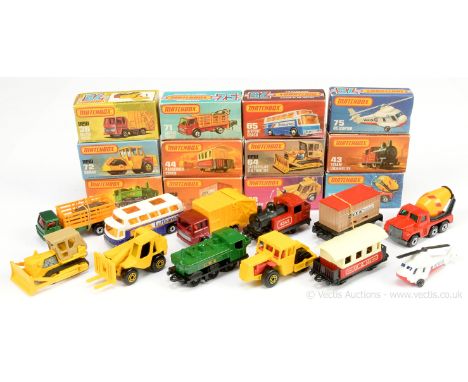 Matchbox Superfast large group of late 1970's to early 1980's issue models. Including 36d Refuse Truck; 47c GWR Pannier Tank 