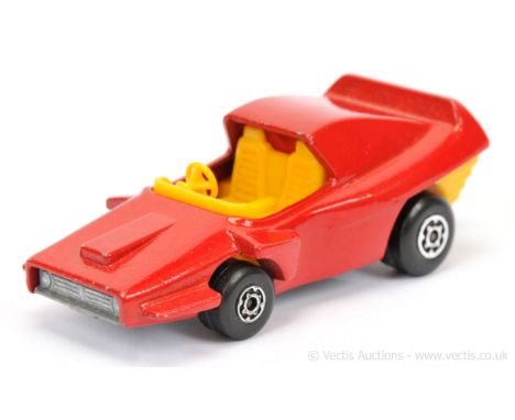 Matchbox Superfast 58b Woosh-n-Push - red body without the raised hood cast detail &amp; without both rear filler caps cast, 