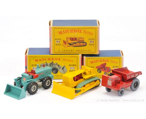 Matchbox King Size group of Construction Vehicles (1) K2 Muir Hill Site Dumper - black metal hubs with grey tyres - Excellent