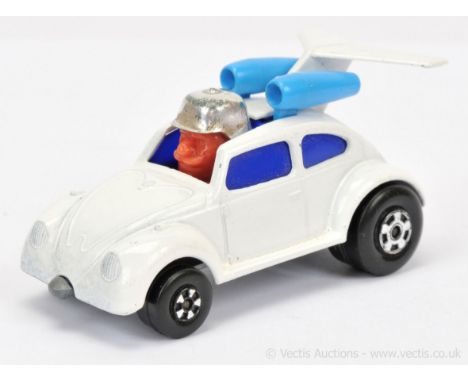 Matchbox Superfast 11b VW Beetle Flying Bug Dragster factory Pre-production colour trial - white body with blue plastic engin