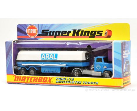 Matchbox Super Kings K16 Ford LTS Articulated Tanker German market issue "Aral" - Tractor Unit has lighter blue cab, dark gre