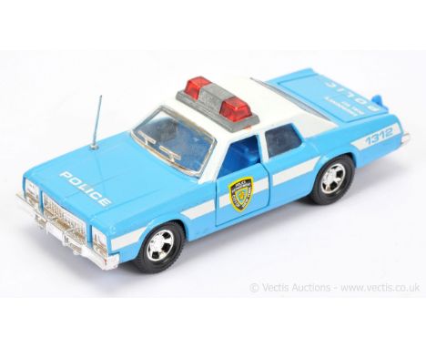 Matchbox Super Kings K78 Plymouth Gran Fury Police Car factory Pre-production colour trial - light blue body with City of New