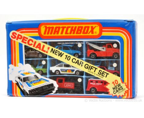 Matchbox Superfast US issue 10-Car Carry Case Gift Set - containing (1) 3c Porsche 911 / 930 Turbo - metallic brown body, pal