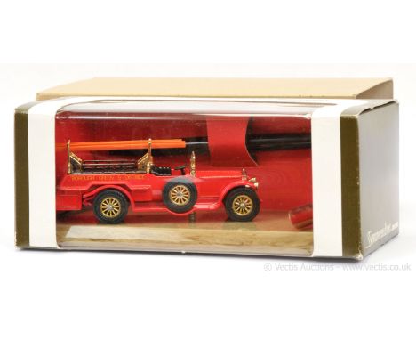 Matchbox Models of Yesteryear Giftware Series Y6 Rolls Royce Fire Engine - with burnt sienna plastic ladder mounted on simula