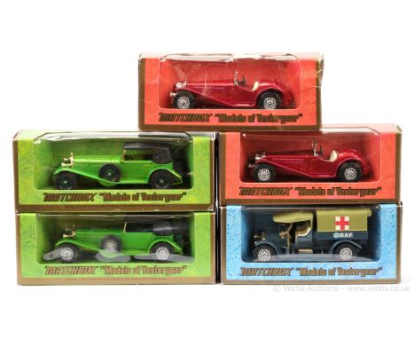Matchbox Models of Yesteryear a group of harder to find models. 2 x Y3 1934 Riley MPH - both are issue 3 with metallic magent