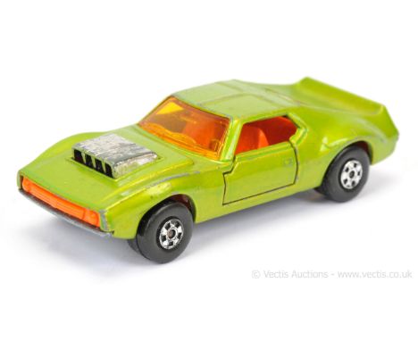 Matchbox Superfast 9b AMX Javelin factory Pre-production colour trial - metallic lime green body, chrome hood scoop &amp; das