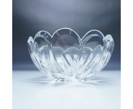 A beautifully crafted Marquis by Waterford crystal bowl featuring a scalloped rim and elegant fan and wedge cuts. This sophis