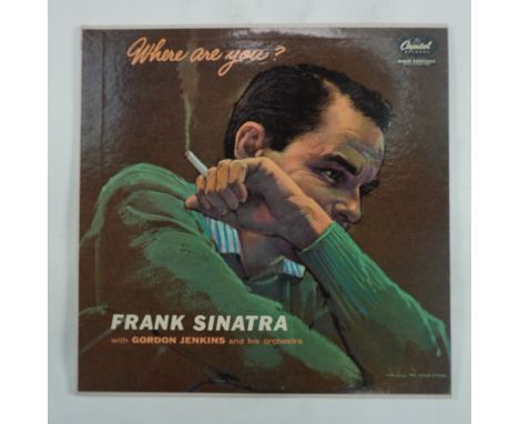 This vintage mono vinyl record of Where Are You? by Frank Sinatra was released by Capitol Records under catalog number W-855.