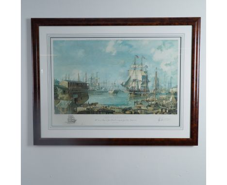 This signed artist proof limited edition print by John Stobart, titled San Francisco, 1849, captures a historical maritime sc