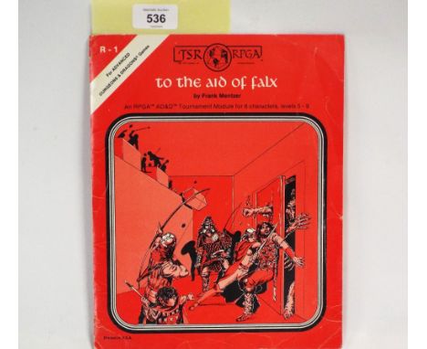 Advanced Dungeons &amp; Dragons first edition softback adventure, "To The Aid of Falx", R-1, rare publication by Frank Mentze