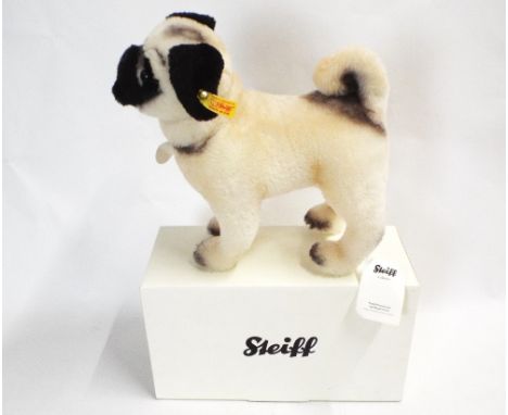 Steiff pug dog with button to ear