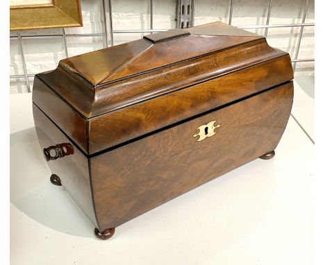 VICTORIAN MAHOGANY TEA CADDY - 20CMS (H) APPROX