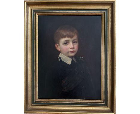 19th Century English School. Oil on canvas. “Portrait of a Young Scottish Boy”.Measures 42cm x 55cm.Condition report – Very g