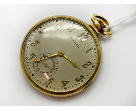 14CT GOLD HAMILTON POCKET WATCH&nbsp;