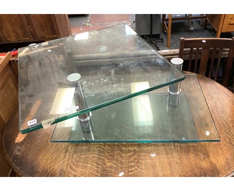 RETRO ADJUSTABLE GLASS COFFEE TABLE BY R SCHMITT - A/F
