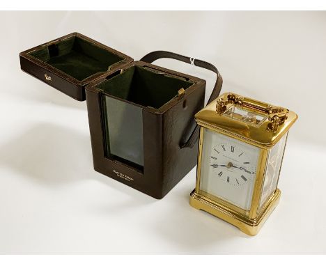 MATHEW NORMAN OF LONDON CASED CARRIAGE CLOCK - WORKING