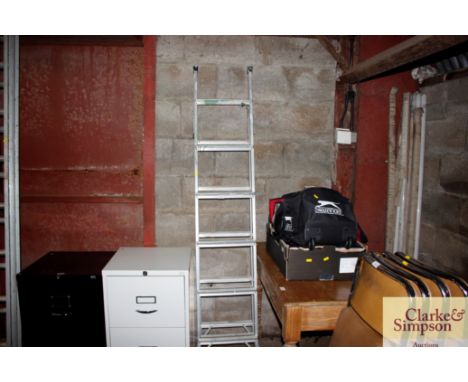 An aluminium step ladder