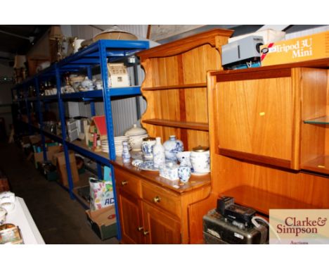 An Ercol dresser raised on cupboard base fitted two drawers