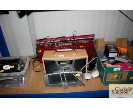 A Digihome DAB radio; a Roberts radio / alarm clock and another 