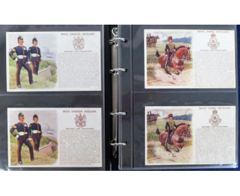 Postcards, Military, a selection of approx. 90 History &amp; Traditions cards in 2 modern albums. Cards arranged numerically 