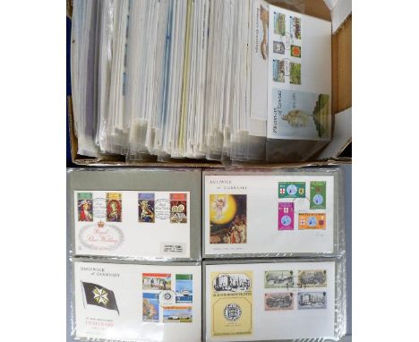 Stamps, GB QEII Channel Islands and IOM collection of first day covers in an album and loose. 100s