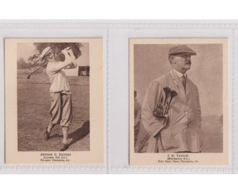 Trade cards, Dunlop, How to Improve Your Golf, 'L' size, two cards, Arthur G. Havers &amp; J.H. Taylor (both vg) (2)
