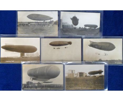Postcards, Aviation, a good airship mix of 7 RP's all photographed at Farnborough by Mays, Gale &amp; Polden &amp; Scovell. A