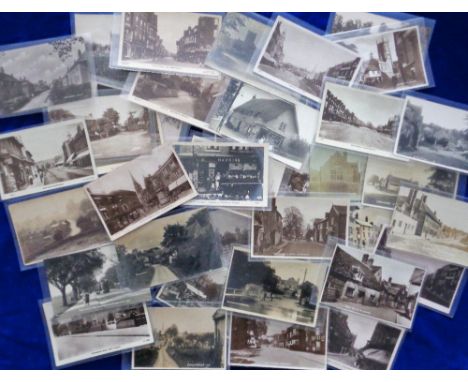 Postcards, a mixed selection of 40 RP's mainly Wilts, Oxon, &amp; Worcs inc. Four Went Ways Weald (Oxon), Horn Hill Bradford 