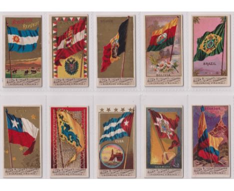 Cigarette cards, USA, Allen &amp; Ginter, Flags of All Nations (49/50, missing, 'Roumania', includes the scarce 'Corea' card 
