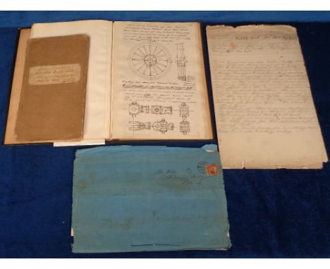 Engineering, John Nuttall (Manager of the works of James Nasmyth, Bridgewater) original sketch book, 1865 'Specification of J