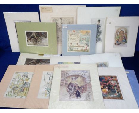 Antique and Vintage Book Plates, 14 plates to include Arthur Rackham, Charles Folkard and Walter Crane subjects include image