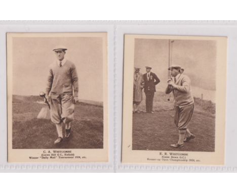 Trade cards, Dunlop, How to Improve Your Golf, 'L' size, two cards, C.A. Whitcombe &amp; E.R. Whitcombe (both vg) (2)