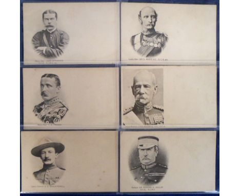 Postcards, Military, a selection of 6 (possible set) of Boer War cards of military leaders (undivided backs) inc. Baden Powel