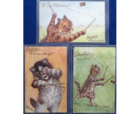 Postcards, Wain, a selection of 3 cards illustrated by Louis Wain published by Tuck in the 'Diabolo' series no. 9563, inc. 'I