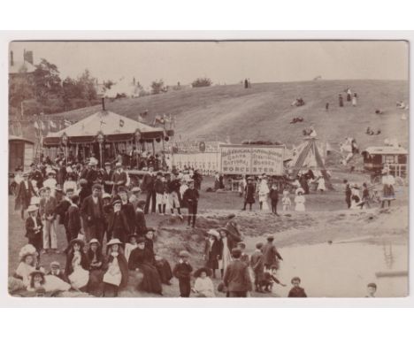 Postcard, RP, Worcester Grand National Steeplechase with carousel, (postally used 12 Dec 1905) (2 sl creases otherwise gd) (1
