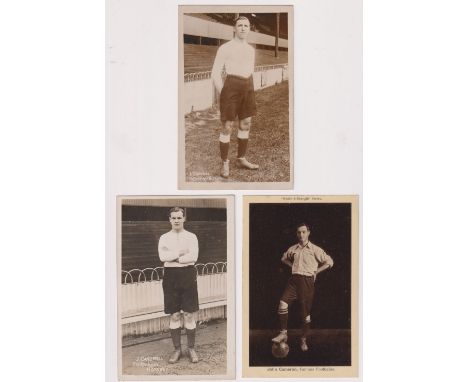 Postcards, Football, Tottenham Hotspur, 3 Player Portrait cards A Grimsdell, J Cantrell &amp; John Cameron (Health &amp; Stre