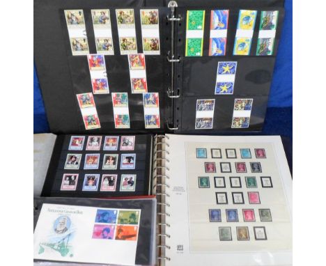 Album, GB Safe album with hingless album leaves 1955-1988 including postage dues, regional issues and machins. Some stamps, U