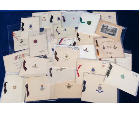 Military Christmas Cards, 30 cards to include 1915 4th &amp; 8th Hussars, 1929 Indian Army Ordnance Corps, 1940s RAF, HMS Dry