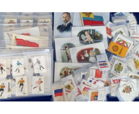 Tobacco silks, a mixed selection of silks, sets and part-sets inc. Phillip's Football Club Colours, Flags, City Arms, Ceramic