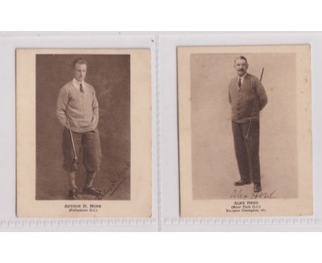 Trade cards, Dunlop, How to Improve Your Golf, 'L' size, two cards, Arthur H. Monk (gd) &amp; Alex Herd (slight foxing) (2)